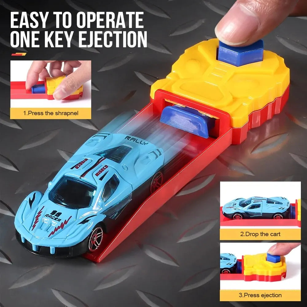 Dynamic Ejection Vehicle Shooting Racing Taxi Model Inertia Slide Car Mini Gift Toys Christmas, Halloween, Thanksgiving Gifts