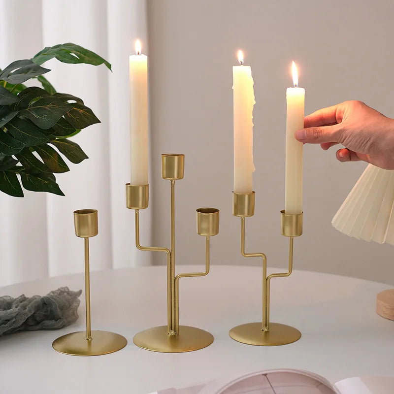 1pcs Candlestick Crafts Simple Nordic Desk Candle Ornament Candle Holder for Dining Room Thanksgiving Wedding Festivals Gift