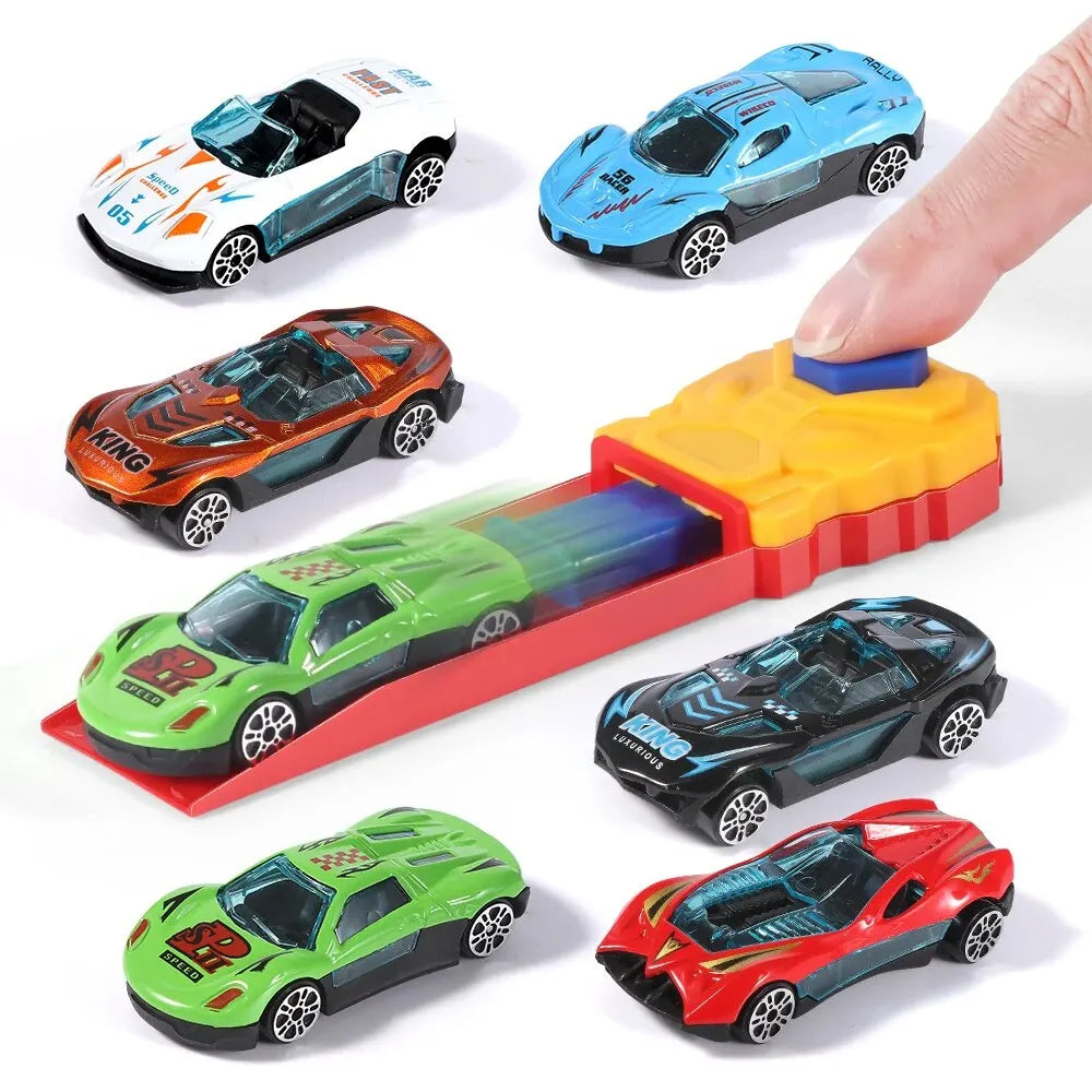 Dynamic Ejection Vehicle Shooting Racing Taxi Model Inertia Slide Car Mini Gift Toys Christmas, Halloween, Thanksgiving Gifts