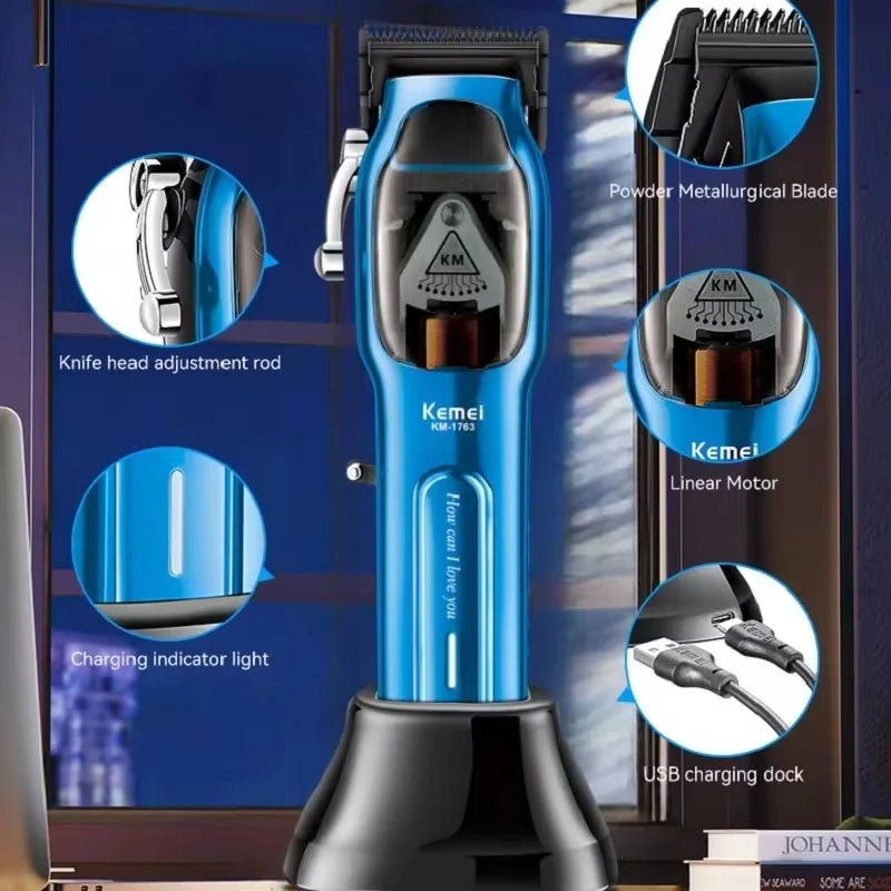 Kemei Hair Clipper Kit for Men 10W Big Power 9000RPM KM-1763 KM-264 Rechargeable Trimmers KM-1112 Professional Electric Shaver