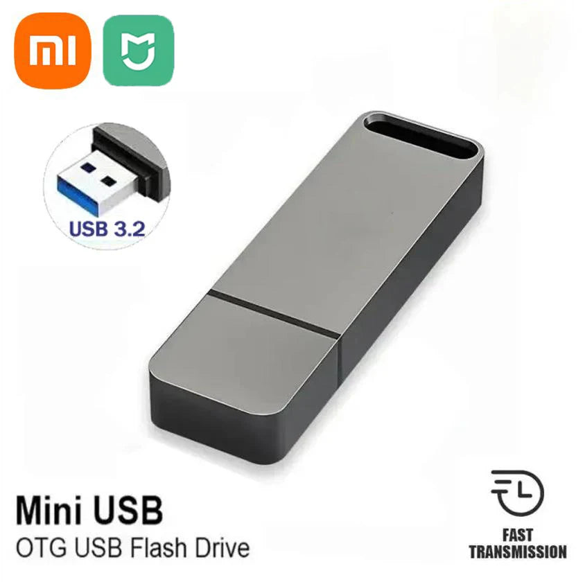 Xiaomi Mijia 16TB USB3.2 High Speed Transfer Mini Flash Drive Type C U Flash SSD Metal Waterproof U Drive Portable Flash Drive