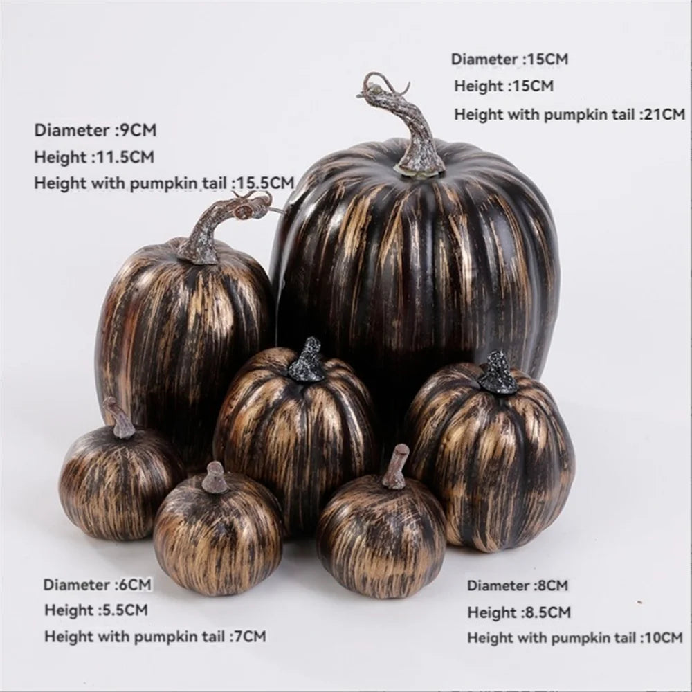 Thanksgiving Artificial Pumpkins Sets Assorted Big and Small Pumpkins Fake Pumpkins Farmhouse Fall Harvest Table Halloween Decor