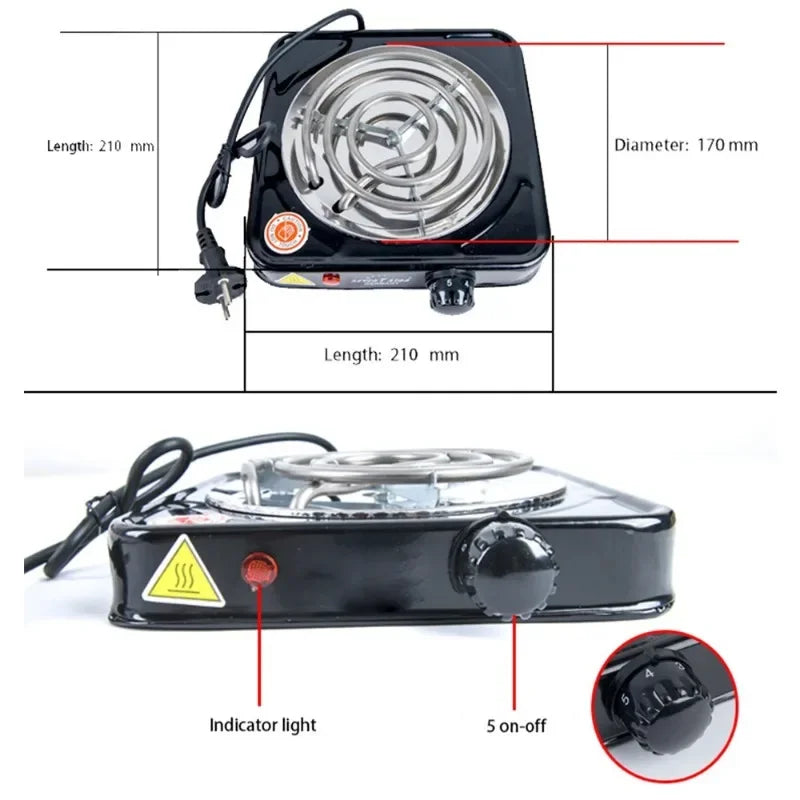 Electric Furnace Household Mini Single Disc Burner Portable Hot Plate Mosquito Incense Furnace 500W Kitchen Stove