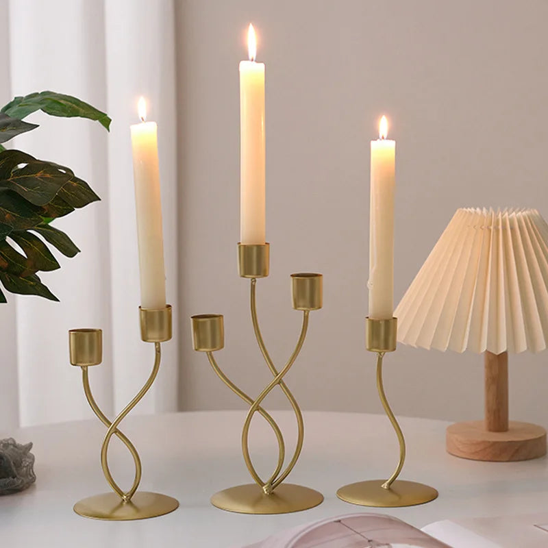 1pcs Candlestick Crafts Simple Nordic Desk Candle Ornament Candle Holder for Dining Room Thanksgiving Wedding Festivals Gift